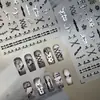 Muñeca de Costura Oscura Conejo de Terror de Nicho Pegatinas para Uñas Arte de Uñas Sexy DIY Metal Líquido Luna Clavos Cruzados