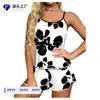 Camisola Sexy Estampada Transfronteriza Europea y Americana para Mujer, Conjunto de Camisola sin Espalda y Shorts, Ropa de Casa Cómoda para Mujer