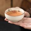 Fabricante Horno Ru Taza de Té Cerámica Gama Alta Taza de Maestro Taza para Beber Té Taza de Cata de Té Gelatina de Manteca Flor de Peonía Taza de Boca Ancha Taza de Té