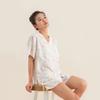 Pijamas Verano Mujer Seda de Hielo Ropa para el Hogar Pijamas al Por Mayor Primavera y Verano Algodón Seda Ropa para el Hogar Algodón Rayón Traje de Manga Corta