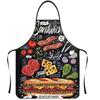 Nuevo delantal sin mangas con estampado de hamburguesa, pizza y dona de dibujos animados, esencial para el hogar, antiincrustante, a prueba de aceite, mono