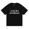 Camiseta de Manga Corta Amiri Peso Pesado Verano Holgada para Hombre y Mujer High Street Lujo Accesible Marca Americana de Moda Vtg Pareja Manga Media