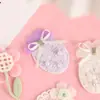 Tela de encaje ovalada de malla Adhesivo Botones de perlas Tela bordada fresca Etiqueta de tela Accesorios para ropa de niños DIY