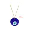 Collar de Palma Ojo de Diablo de Amazon Cuerda de Cera Europea y Americana Collar Rosa Collar con Colgante Ojos Turcos Azules