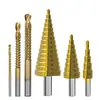 Kit de Brocas Escalonadas com Cabo Triângulo 4-12mm/4-20/4-32 Ranhura Reta Transfronteiriço 3/6/8 Brocas de Serra Conjunto de 6 Peças