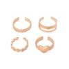 Europa y Estados Unidos transfronterizo caliente creativo simple amor metal anillo de articulación abierta juego de cuatro piezas fabricantes de joyería al por mayor
