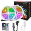 Luz Musical RGB Bluetooth Inteligente 12v com controle remoto 5050LED 44 teclas controle remoto luz de controle por voz com conjunto em caixa colorida