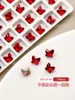 Rinestones de Arte para Uñas con Base Puntiaguda Populares de Moda Cristales Rojo Chino Cuadrados Gruesos Irregulares en Forma de Corazón Rinestones de Mariposa Accesorios de Arte para Uñas de Lujo Ligero