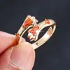 TEMU Venta Caliente Transfronteriza Anillo de Personalidad de Pata de Gato Exquisito Incrustado de Circonita Abierto Ajustable Tendencia de Moda Joyería de Mano Venta al por Mayor