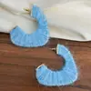 Nuevos Pendientes Tejidos Degradados de Otoño e Invierno Transfronterizos Maillard Tridimensionales Retro Nicho Temperamento Versátil Pendientes de Clip para Oreja