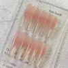 Unhas Postiças Francesas Feitas à Mão Produto Acabado Gelo Translúcido Estilo Novo Transfronteiriço Mais Vendido Desejo Puro Clareamento Toque de Luxo Laço Destacável