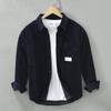 Outono e inverno grossa nova japonesa retrô veludo cotelê manga longa camisa masculina solta Joker casual casaco atacado
