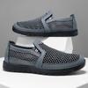 Zapatos de Malla Nuevos de Verano para Hombre, Zapatos Grandes para Hombres de Mediana Edad y Mayores, Zapatos de Tela Ligeros de Poliuretano Estilo Old Beijing, Zapatos de Papá