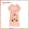 Pijama Feminino Verão Manga Curta Fino Desenho Animado Pequeno Fresco Fofo Estilo Ins Solto Camisola Doce Estudante Roupas de Casa