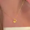 Collar Colgante de Caqui Estilo Little Red Book con Lindo Diseño de Caqui Mini Diamante Burbuja de Dibujos Animados para Mujer, Cadena Versátil para Suéter