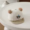 Gorro para Bebé para Otoño e Invierno, Lindo Gorro de Pana con Pompón y Pico de Pato, Gorra de Béisbol Súper Adorable y Cálida para Niños y Niñas