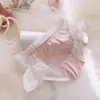 Calcinha Feminina Fofa Estilo Japonês Petite Bordada de Seda de Leite com Babados Princesa Estudante Cintura Média Triângulo