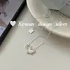Artículo Caliente Coreano Estilo Ins Cadena para Clavícula Plata de Ley S925 Super Brillante Corazón Hueco Incrustado de Circonita Collar Dulce y de Alta Gama