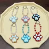 Llavero de Pata de Gato de Cristal Colgante para Bolso Correa para Teléfono de Perlas y Cuentas Encantos de Pata Kawaii Lindos Accesorios Regalos para Mujeres