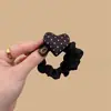 Laços de cabelo em poá preto e branco em formato de coração, faixas de cabelo retrô, versáteis e estilosos, com alta elasticidade
