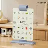 Calendario de Escritorio Plegable Nuevo 2027 para Autodisciplina, Planificador de Estilo Fresco, Calendario de Registro