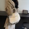 Bolsa de Pelúcia de Mão Estilo Balde para Mulheres 2026 Outono e Inverno Nova Tendência Estilo Coreano Moda Nicho de Luxo Bolsa de Ombro