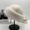 Chapéu de Pelúcia Imitação de Visom Chapéu Bacia Mongol Fofo para Mulheres Engrossado Outono e Inverno à Prova de Vento e Frio Proteção Térmica para Orelhas Chapéu de Pescador