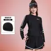 Traje de baño dividido para mujer, nuevo, conservador, explosivo, de manga larga, protector solar, especial para piscina, ajustado, que cubre el vientre.