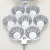 Molde de Aluminio para Tarta de Huevo Molde para Pastel Fondo Plano Copa Crisantemo Molde para Hornear Pudín Bandeja para Tarta de Huevo Copa Crisantemo de Siete Agujeros con Asa