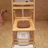 Asiento de inodoro plegable de madera maciza, adecuado para personas mayores, mujeres embarazadas y pacientes; taburete de madera para inodoro para uso doméstico