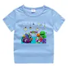 2023 nueva ropa infantil, camiseta de manga corta de verano para niños, camisa de algodón para niños y niñas, camiseta de media manga para bebés, top para niños