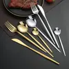 Conjunto de talheres de quatro peças Amazon Portugal transfronteiriço, talheres de aço inoxidável, faca de bife estilo ocidental, garfo e colher, talheres de hotel