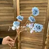 Nueva 5 Flores de Rosa Simuladas Top Baijia Flor de Rosa Simulada Flor para Boda Adornos de Decoración para el Hogar Flor de Rosa