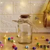 Botella de Vidrio Frasco Estrella Grulla de Papel Botella de los Deseos Decoración del Hogar Caja de Regalo Creativa para Novio Forma Redonda Simple