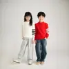 Suéter de Lana Pura para Niños de Otoño e Invierno Nuevo Elegante Versátil Tejido Capa Base Cuello Semi Alto Niños Niñas Tops