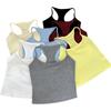 Camiseta Regata de Algodão Racerback Versátil e na Moda para Mulheres com Bojos, Adequada para Usar em Camadas ou Sozinha, Top Base de Corte Justo