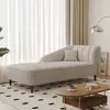Tumbona de Tela de Algodón y Lino, Sillón Reclinable Individual de Lujo Ligero, Tumbona de Ocio para Balcón, Tumbona Sofá Perezoso para Sala de Estar y Dormitorio