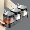 Juego de cajas de condimentos para almacenamiento en la cocina del hogar, botellas de condimentos, frascos de sal, frascos de especias, botellas de aceite a prueba de humedad
