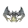 Máscara de Halloween media cara fiesta de máscaras maquillaje de fiesta de máscaras con incrustaciones de diamantes reina vampiro noble transfronteriza murciélago hueco