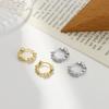 Pendientes Irregulares de Plata de Ley S925 Incrustados con Diamantes Zirconia Ojo de Caballo para Mujer, Sencillos, de Alta Gama, Hebilla de Oreja de Comercio Exterior Transfronterizo Europeo y Americano