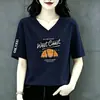 Camiseta de Verano Más Vendida, Estilo Deportivo Casual de Moda, Ceñida a la Cintura, Estilo Dulce y Sencillo, Elegante, Fresca, Absorbe el Sudor, Transpirable, Camiseta de Cuello en V