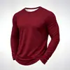 Nueva camiseta de manga larga estampada para hombre, color liso, estilo básico, adecuada para el uso casual diario y los viajes, una prenda básica simple y versátil para el armario