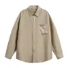 Camisa casual retro de estilo japonés Rumeng, moderna, de manga larga para hombre y mujer, otoño, corte holgado, camisa perezosa de nicho para parejas