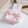 Elásticos de Cabelo para Intestino Grosso com Cartela, Faixas de Cabelo de Tecido Floral Doce, Cordas de Cabelo Largas Frescas e Simples, Acessórios de Cabelo de Supermercado, Elásticos para Rabo de Cavalo Alto