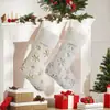 Meias de Natal Meias Recheadas Floco de Neve Prata Dourado Meias de Presente Sacolas de Presente Infantis Decorações de Festa de Natal
