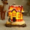 Transfronteiriça Novo Natal Decorativo Resina Luminosa Casa Pequena Micro Paisagem Estilo Europeu Enfeites Natal Criativo Presentes de Natal