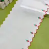 Fabricante Bordado de Fresa Blanca Hecho a Medida Encaje de 20 cm de Ancho Bordado con Hilo de Algodón Poliéster Encaje Soluble en Agua