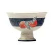 Dinastías Tang y Song Glaseado de Caramelo Azul-Verde Melocotón Hogareño Pintado a Mano Estilo Antiguo Cerámica Taza Maestra Juego de Té Kung Fu Taza de Té de Pie Alto