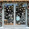 D16112 Varios adhesivos electrostáticos de copo de nieve blanco navideño para ventanas para tiendas y hogares, adhesivos decorativos de cristal para ambiente navideño