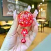 Pingente de Sino de Vento Luminoso Fofo, Chaveiro de Areia Movediça em Óleo, Pingente Exquisito para Mochila de Casal, Pingente de Cristal, Pequeno Presente